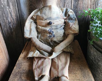Primitive plain jain raggedy, americana doll