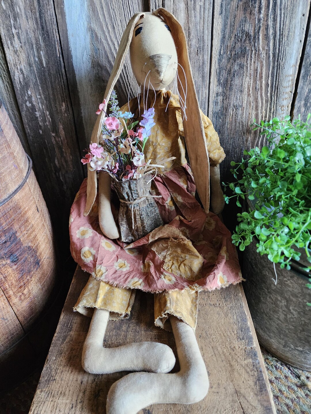 Primitive Rabbit Spring Primitive Spring Bunny, Easter Bunny, Spring Decor - Etsy