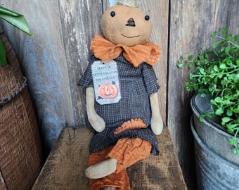 Primitive Pumpkin Doll: Handmade Fall Decor