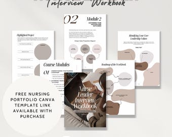 Nurse Leader Interview Workbook + Canva Portfolio Template