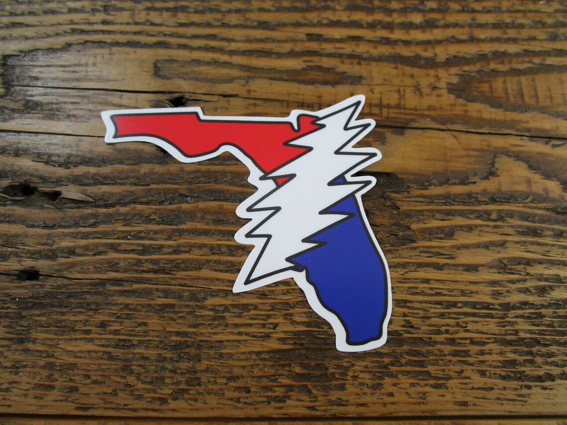 Stealie State Stickers - Grateful Dead & Phish Inspired Bolt Decals, Choose Your State!