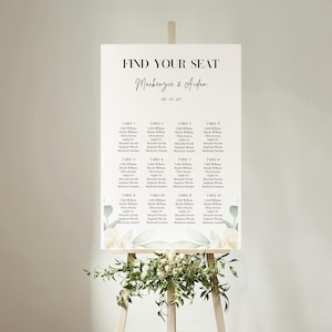 Bewerkbare bruiloft zitplaatsen grafieksjabloon, bruiloft bord afdrukbare, aanpasbare bruiloft bewegwijzering, boho bruiloft borden, INSTANT DOWNLOAD BEWERKEN