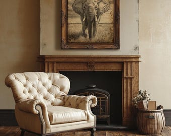 Elephant Art Print African Art Elephant Art Print Savannah Decor Wildlife Gift Wall Art Nature Lover Gift Elegant Home Decor