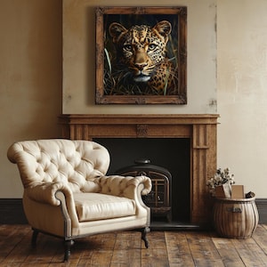Impression d&#39;art léopard dans la savane sud-africaine, décoration animalière, art mural animal africain, portrait nature pour la maison et le bureau