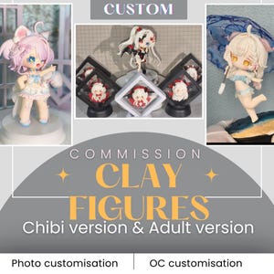 Figurines d’argile personnalisées – Chibi personnalisé, OC, personnages à fourrure et de jeu et d’anime, cadeaux d’anniversaire uniques, argile miniature personnalisée, faite à la main