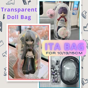 Transparenter Plüsch-Beschützer-Schlüsselanhänger, Transparente Ita-Tasche für Puppen, Puppen-Display-Tasche, Glänzende Puppen-Aufbewahrungstasche, Puppen-Schlüsselanhänger, Puppenzubehör