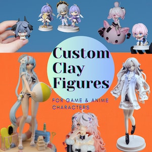 Figurines d’argile personnalisées – Chibi personnalisé, OC, personnages à fourrure et de jeu et d’anime, cadeaux d’anniversaire uniques, argile miniature personnalisée, faite à la main