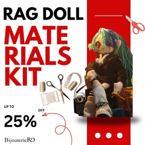 Handmade Rag Doll Materials Kit, Cloth Doll Button Eyes, Ghost Dolls,Custom Button Eye Dolls,Handmade BJD,DIY Birthday Gift,Doll Accessories