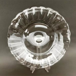 Clear Glass Cake Plate Serving Tray Round 14 1/8&quot; Across