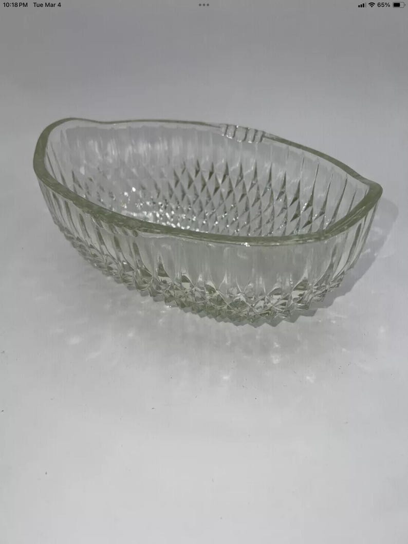 Vintage Indiana Glass Diamond Point Crystal 8.5