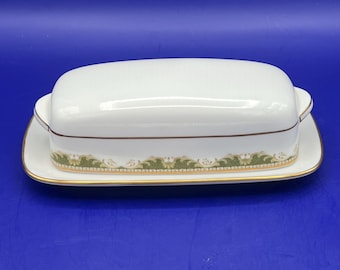 Discontinued 1/4lb Covered Butter Dish Warrington By Noritake