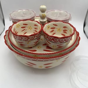 Temp-tations by Tara Old World Bakeware 6-Piece Baking Set Red