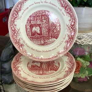 Noble Excellence Twas the Night Before Christmas Set Of 7 Salad Plate 10874873