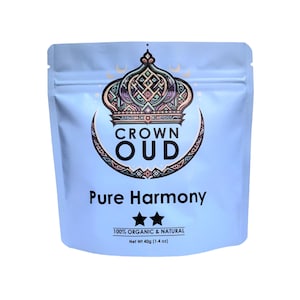 Pure Harmony تاج العود Low Resin, Light Fragrance - 40g All-Natural Agarwood Bakhoor