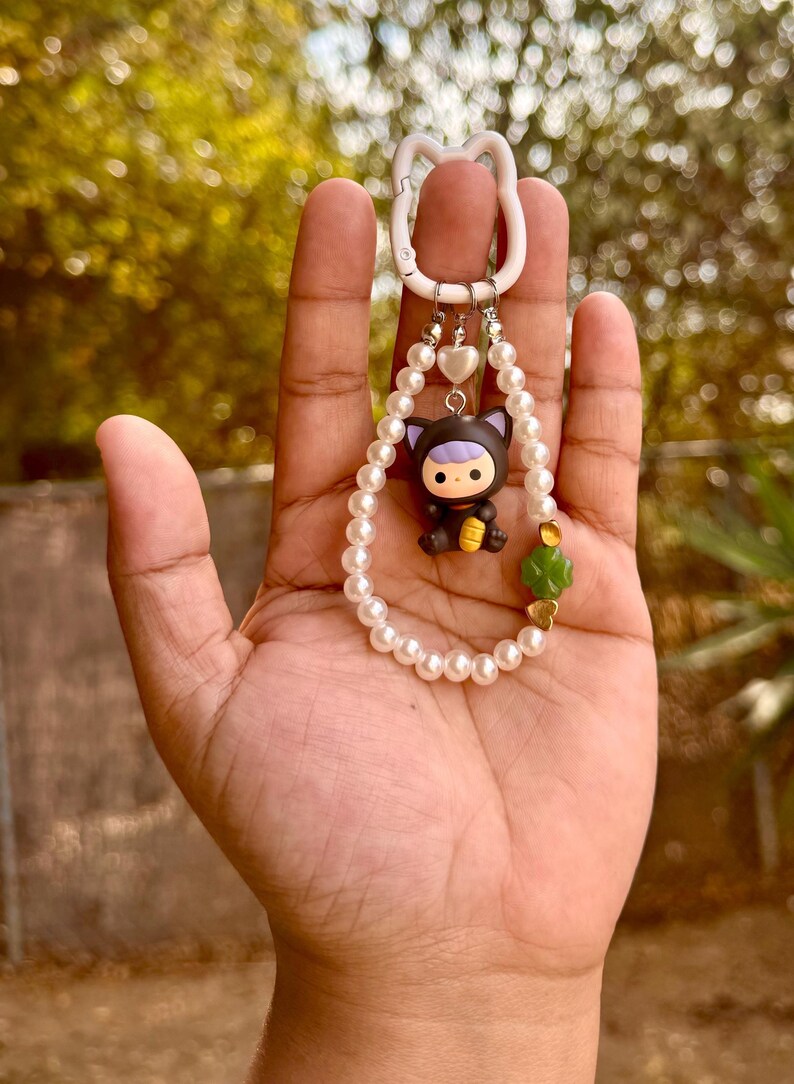 Authentic Pop Mart Lucky Cat Series Pop Beans PUCKY, Keychains, Bag