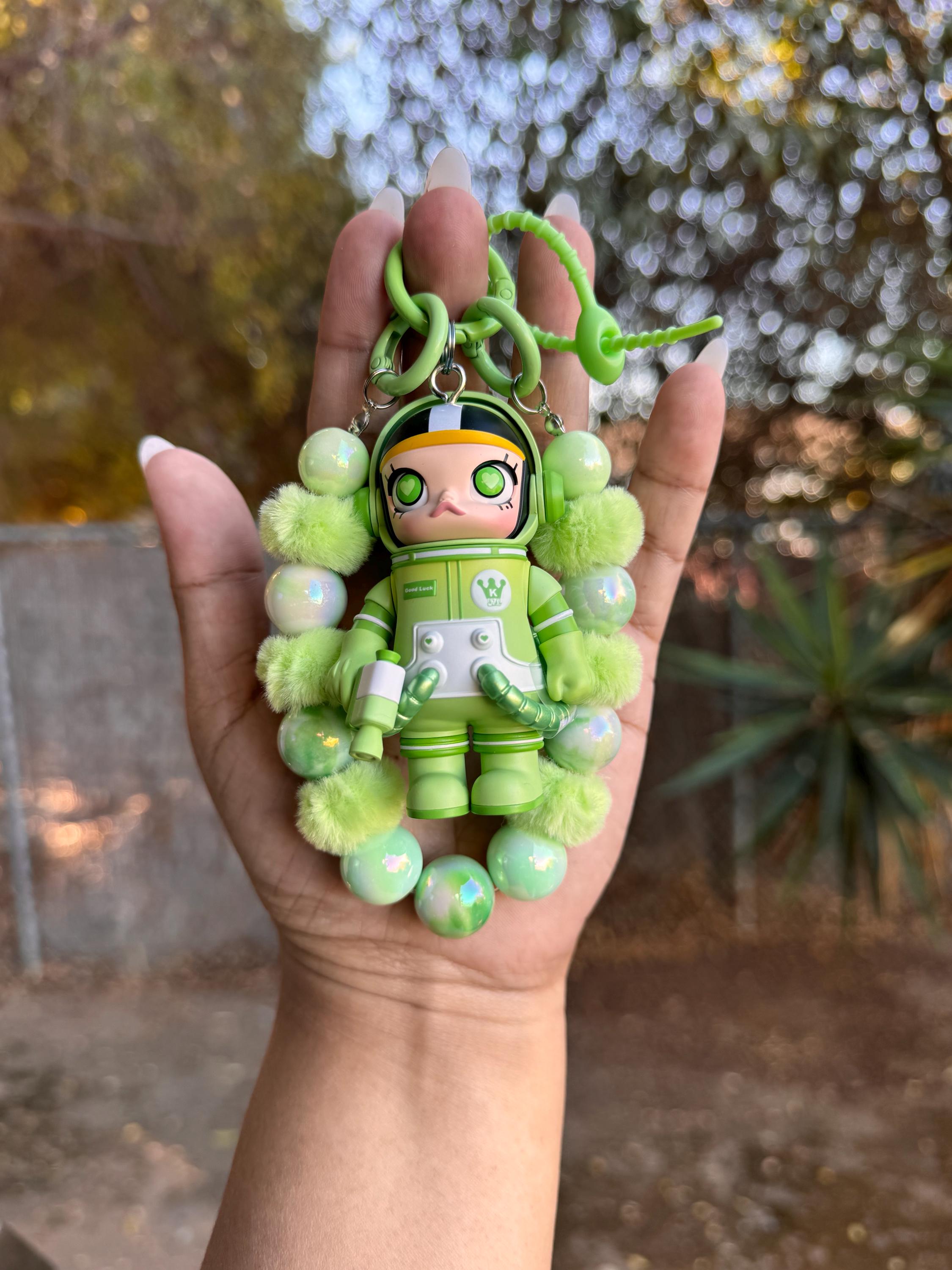 Authentic POP Mart SPACE MOLLY Goodluck Bear Key Charm, Bag Charm