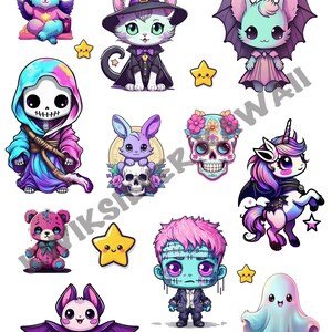Pastel Goth Clip Art, Pastel Goth Digital Stickers, Halloween Clip Art, Creepy Kawaii Clip Art, Spooky Kawaii Digital Stickers