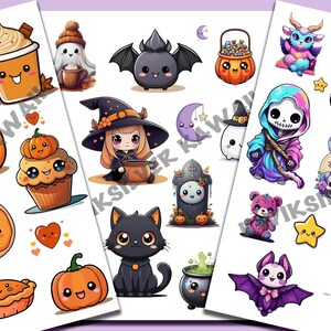BUNDLE - All 3 Halloween Clip Art, Pumpkins, Halloween and Pastel Goth Kawaii Cute  Digital Stickers