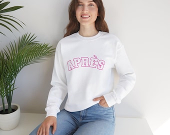 Apres Collegiate Letter Crewneck Sweatshirt, Apres Ski Sweatshirt, Apres Shirt, Skier Gift, Snowboarder Gift