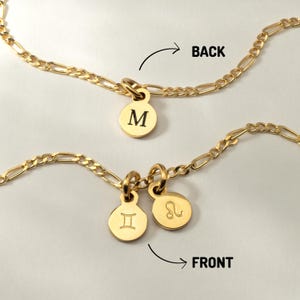 Engravable Zodiac Necklace, Tiny Zodiac Charm Necklace, Scorpio Necklace, Leo Necklace, Libra Necklace, Virgo Necklace, Astrology Jewelry