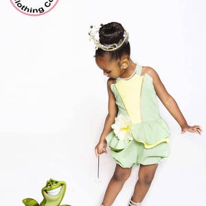 Inspired Princess Tiana Romper for Infants and Toddlers size newborn to size 10 girls Princess and the frog Birthday