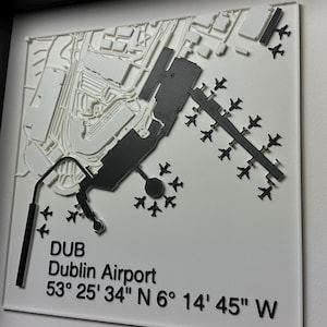 Aéroport de Dublin imprimée en 3D | Cadeau pour les passionnés d'aviation | Idée de cadeau d'anniversaire | Cadeau personnalisé |