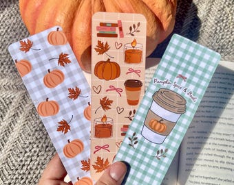 Herbst Lesezeichen Set oder Einzeln | Lesezeichen Herbst | Kürbis Lesezeichen | Niedliches Cosy Bookish Leser Geschenk