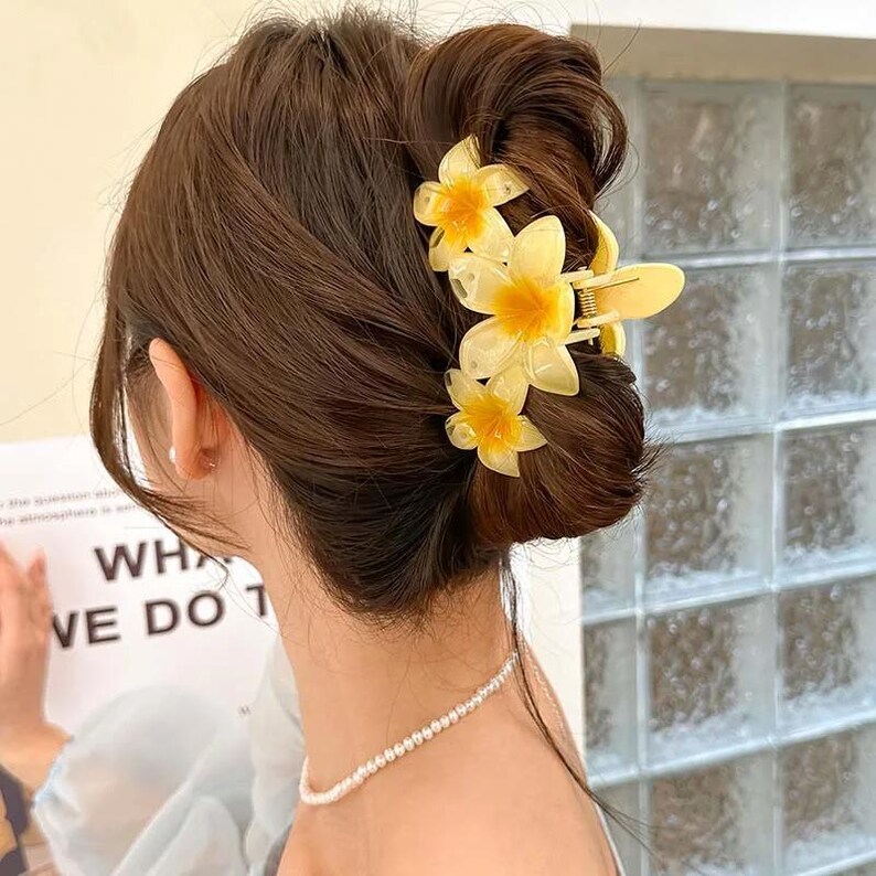Cute Tropical Korean Flower Hair Clip Floral Hair Accessory Gift for