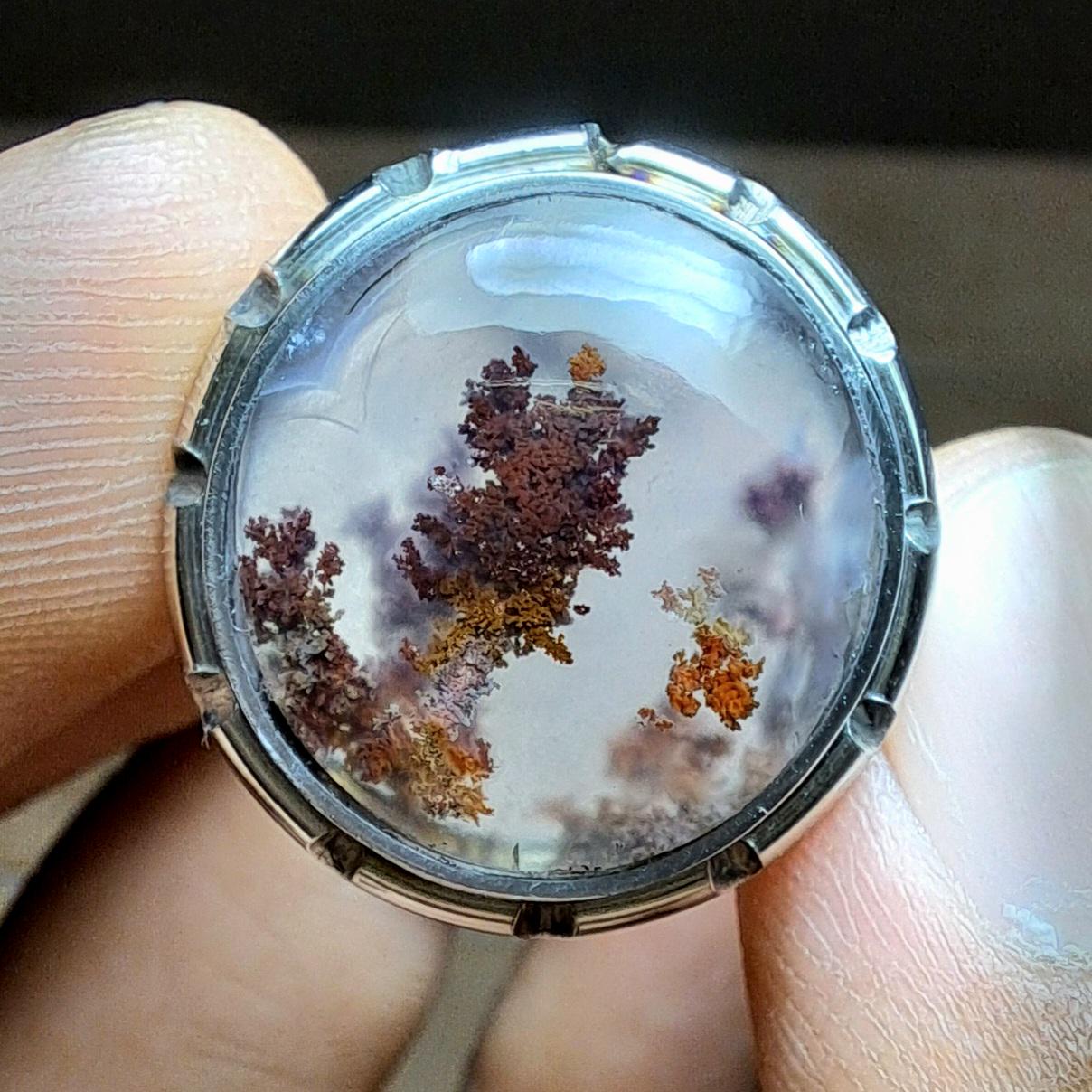Scenic Moss Agate in Chalcedony Ring beautiful gemstone ring Top Grade Natural for ring engagement jewelry making rare find gemstone - A58