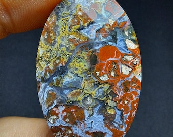 Scenic Multicolor Jasper Java in Chalcedony Cabochon beautiful for pendant for designer cabochon rare find gemstone - A348
