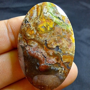Scenic Multicolor Jasper Java in Chalcedony Cabochon beautiful for pendant for designer cabochon rare find gemstone - A173