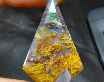 Scenic Moss Agate in Calcedonio Cabochon paesaggio agata bella per ciondolo fatto a mano per smalto regalo di San Valentino per papà regalo per mamma - A125