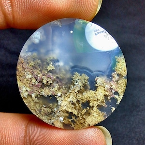 Scenic Moss Agate in Chalcedony Cabochon beautiful for pendant handrafted for enamel for handicraft gift new year gift valentine - A103