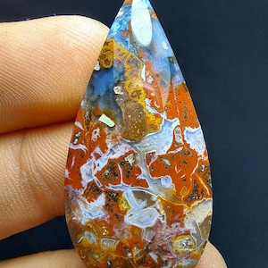 Scenic Multicolor Jasper Java in Chalcedony Cabochon beautiful for pendant for designer cabochon rare find gemstone - A380