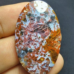 Scenic Multicolor Jasper Java in Chalcedony Cabochon beautiful for pendant for designer cabochon rare find gemstone - A385