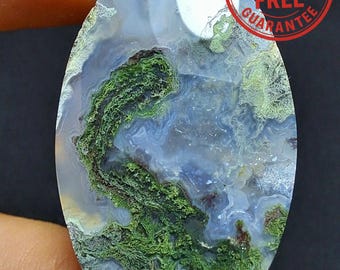 Agata muschiata panoramica in calcedonio Cabochon paesaggio agata bellissima per ciondolo realizzato a mano per ciondolo smaltato regalo per papà regalo per mamma - A523