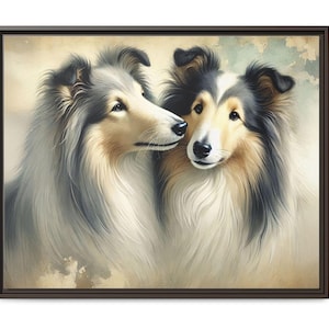 Collie Dog Wall Art | Sheltie Print | Rustic Dog Lover Gift