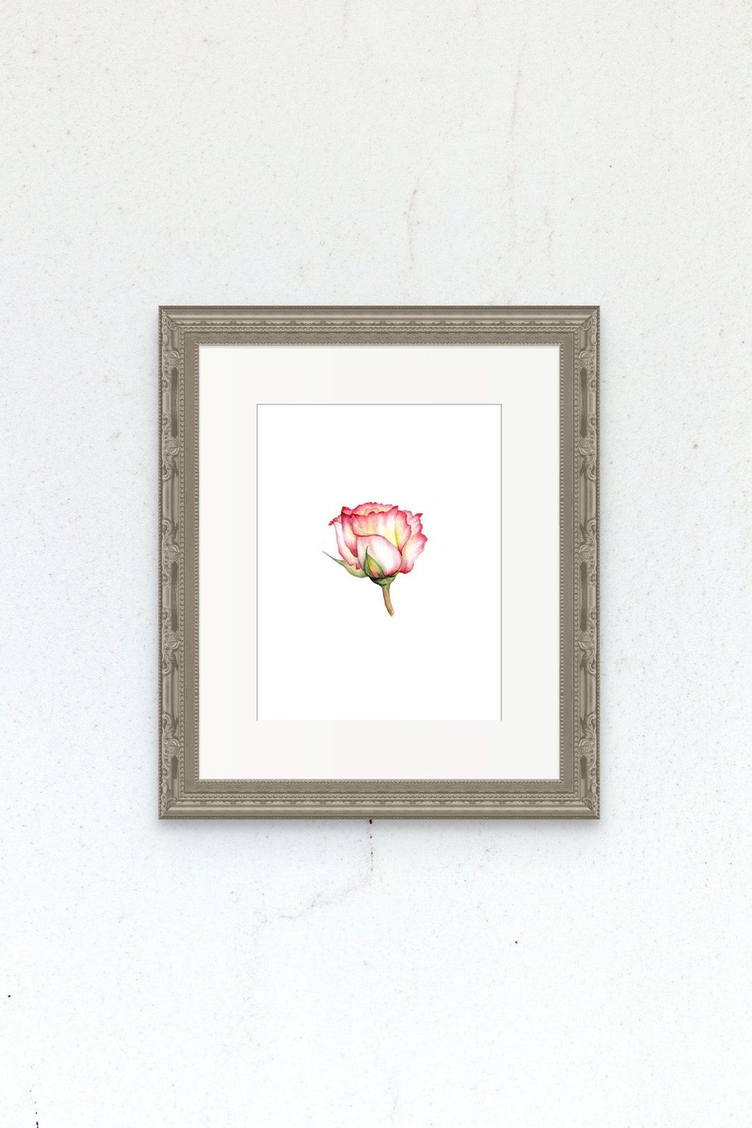 Pink Rose Watercolor Art Print – Romantic Floral Wall Decor, Botanical ...