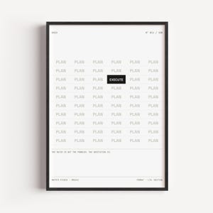 Execute Poster, Stoic Action Wall Art, Minimalist Typography Print, Office Wall Art, Gift For Him, Modern Gym Decor, Motivational Gift