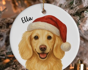 Dachshund Christmas Ornament, Short Hair & Long Hair, Personalized Dog Name Ornament, Wiener Dog Holiday Tree Decor, Custom Dog Lover Gift