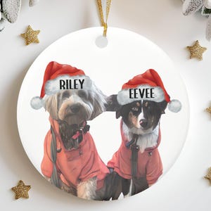Custom Dog Ornament, Personalized Watercolor Photo Pet Ornament For Dog Lovers, 2025 Pet Ornament, Cat Portrait Ornament, Cheap Dog Gifts