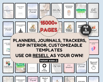 15000+ Canva Template Bundle: PLR Planners, Journals, Trackers (MRR)