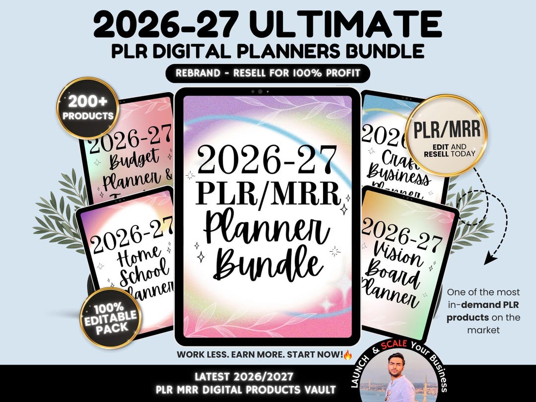 2026 PLR MRR Digital Planner Bundle, Canva Plr Templates, MRR Digital ...