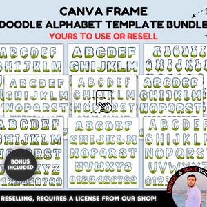Pacote editável de letras maiúsculas e números do Canva | Arrastar e soltar fácil | Alfabeto De Design De Sublimação Png| Modelo de quadro editável do Canva