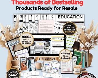 Bestseller Digital Products Library, MRR Digital Products Ready to Sell with Master Resell Rights, Plr Canva Templates to Sell Instantly