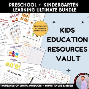 Vorschule Pre-K + Kindergarten Lernpaket | Arbeitsblätter für Kinder zum Ausdrucken | Lernmittel für Lehrer Bündel |Arbeitsblätter DFY MRR