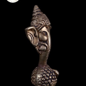Brass Ladoo Ganesh, Ganesh Idol, Hindu Brass Statue, Religious Decor, Vinayaka Figurine, Indian Ganesh Sculpture, Spiritual Home Decor