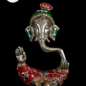 Pagadi Ganesh with Sones, Brass Ganesh Idol, Hindu Ganesh Statue, Decorative Ganesh, Home Decor, Indian Brass Sculpture, Ganesh Figurine