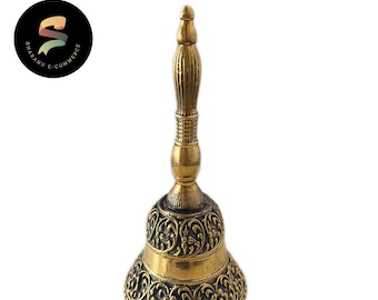 Authentic Brass Tradition Bell - Handcrafted Hindu Puja Bell for Spiritual Practices