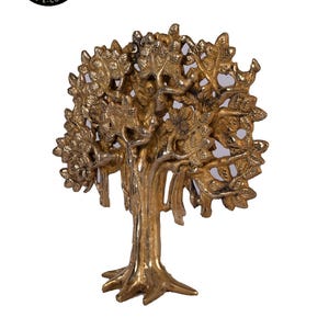 Kalpavriksha Brass Tree, Table Top Decor, Hindu Wish Fulfilling Tree, Brass Tree Sculpture, Home Decor, Indian Brass Art, Spiritual Tree